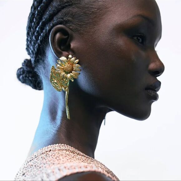 Sunflower earrings M156 - Picture 1 of 6